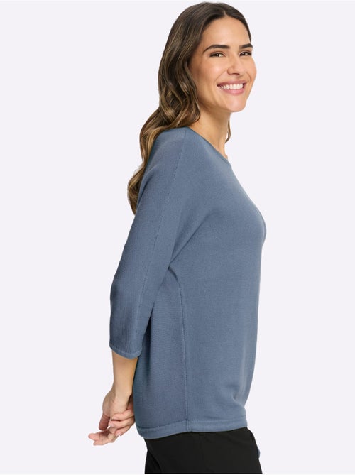 Pull à manches 3/4 coulisse et lien à nouer à la base - taille standard - moda vilona - Kiabi Pull à manches 3/4 coulisse et lien à nouer à la base - taille standard - moda vilona - Kiabi