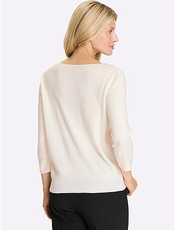 Pull à Manches 3/4 Découpes Raffinées - Taille Standard - Moda Vilona