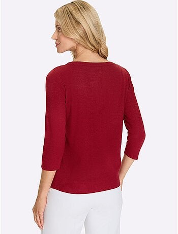 Pull à Manches 3/4 Découpes Raffinées - Taille Standard - Moda Vilona
