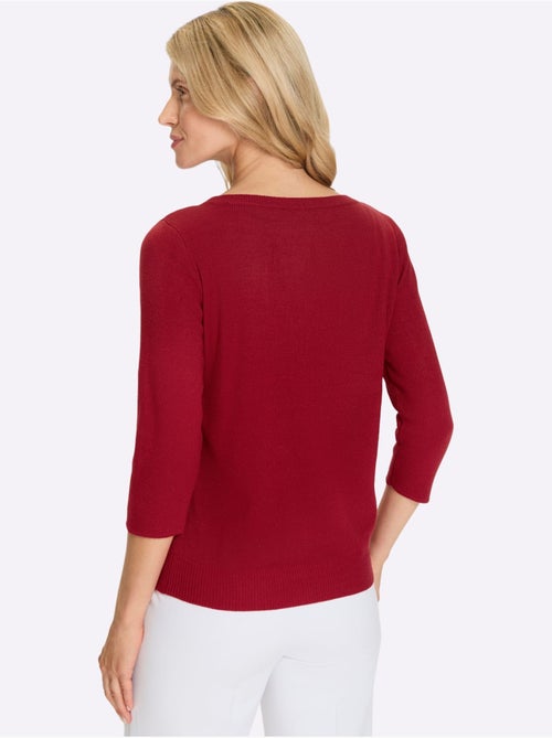 Pull à Manches 3/4 Découpes Raffinées - Taille Standard - Moda Vilona - Kiabi Pull à Manches 3/4 Découpes Raffinées - Taille Standard - Moda Vilona - Kiabi