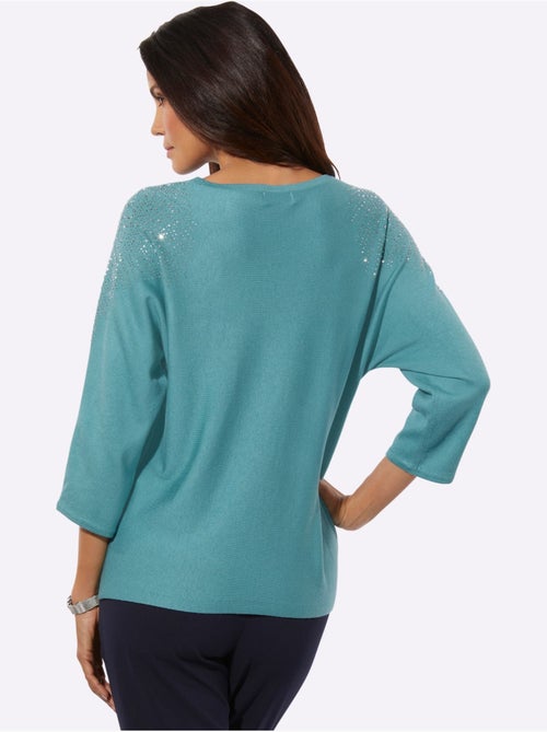 Pull à Manches 3/4 Encolure En U Féminine - Taille Standard - Helline - Kiabi Pull à Manches 3/4 Encolure En U Féminine - Taille Standard - Helline - Kiabi
