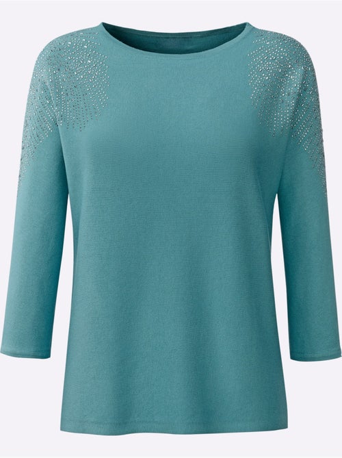 Pull à Manches 3/4 Encolure En U Féminine - Taille Standard - Helline - Kiabi Pull à Manches 3/4 Encolure En U Féminine - Taille Standard - Helline - Kiabi