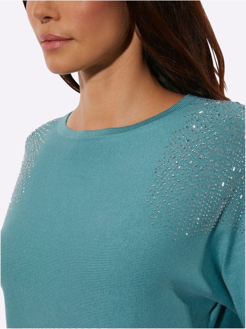 Pull à Manches 3/4 Encolure En U Féminine - Taille Standard - Helline - Kiabi Pull à Manches 3/4 Encolure En U Féminine - Taille Standard - Helline - Kiabi