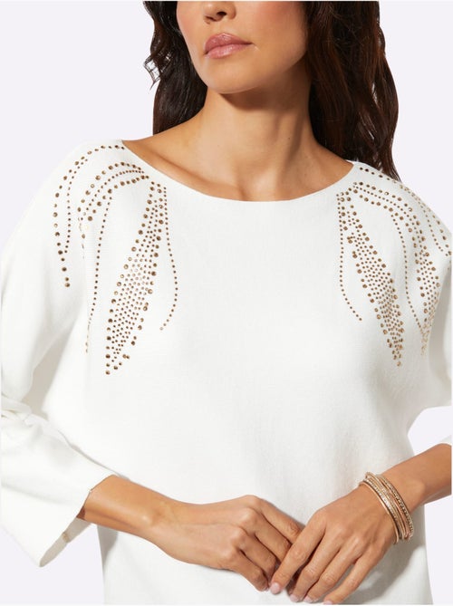 Pull à Manches 3/4 Encolure En U Féminine - Taille Standard - helline - Kiabi