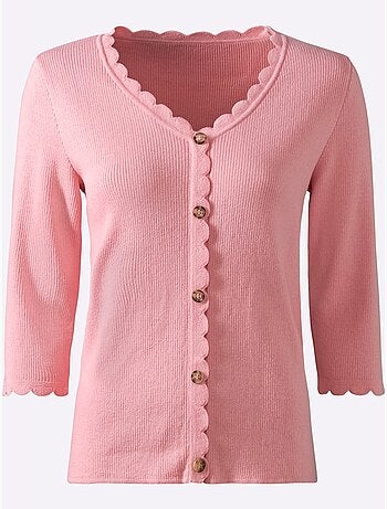 Pull à Manches 3/4 Fausse Patte De Boutonnage - Taille Standard - Witt
