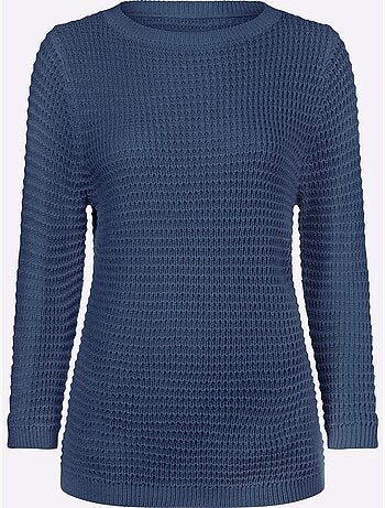 Pull à Manches 3/4 Finitions Côtelées - Taille Standard - Moda Vilona