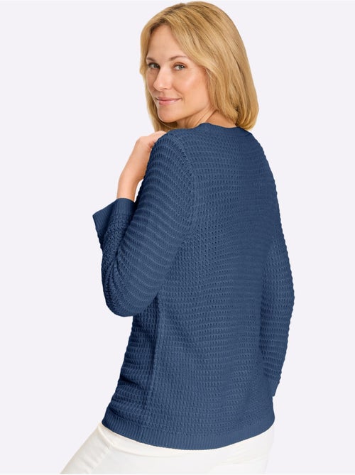 Pull à Manches 3/4 Finitions Côtelées - Taille Standard - Moda Vilona - Kiabi Pull à Manches 3/4 Finitions Côtelées - Taille Standard - Moda Vilona - Kiabi