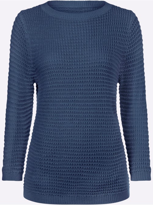 Pull à Manches 3/4 Finitions Côtelées - Taille Standard - Moda Vilona - Kiabi Pull à Manches 3/4 Finitions Côtelées - Taille Standard - Moda Vilona - Kiabi