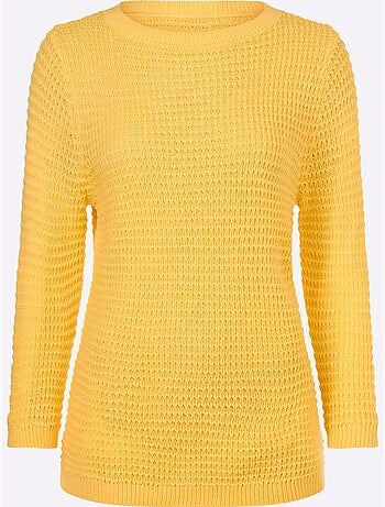 Pull à Manches 3/4 Finitions Côtelées - Taille Standard - Moda Vilona