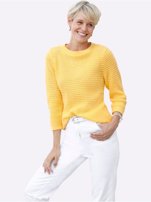 Pull à Manches 3/4 Finitions Côtelées - Taille Standard - Moda Vilona - Kiabi Pull à Manches 3/4 Finitions Côtelées - Taille Standard - Moda Vilona - Kiabi