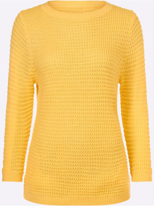Pull à Manches 3/4 Finitions Côtelées - Taille Standard - Moda Vilona - Kiabi Pull à Manches 3/4 Finitions Côtelées - Taille Standard - Moda Vilona - Kiabi