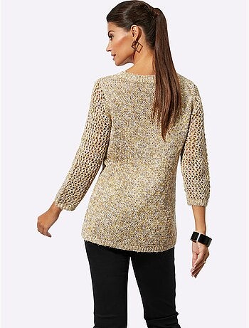 Pull à Manches 3/4 Joli Mélange De Fils - Taille Standard - Helline