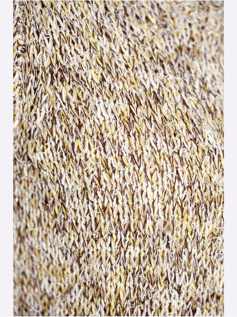 Pull à Manches 3/4 Joli Mélange De Fils - Taille Standard - Helline Jaune - Kiabi