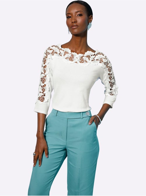 Pull à Manches 3/4 Manches 3/4 Mode - Taille Standard - Helline - Kiabi