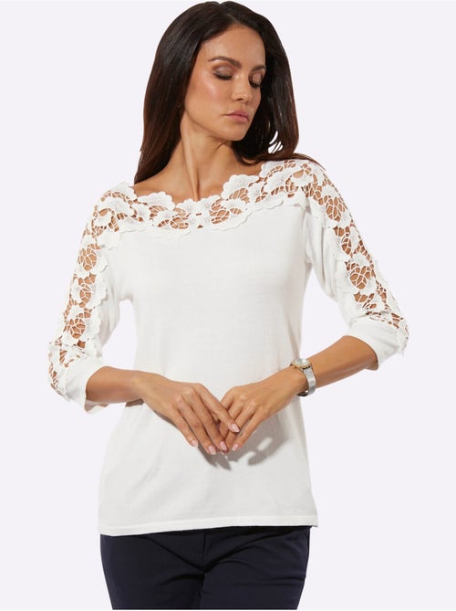 Pull à Manches 3/4 Manches 3/4 Mode - Taille Standard - Helline - Kiabi