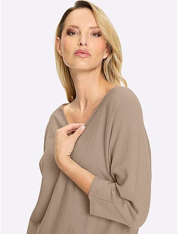 Pull à manches 3/4 manches chauve-souris 3/4 - taille standard - helline