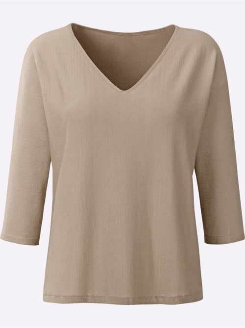Pull à manches 3/4 manches chauve-souris 3/4 - taille standard - helline - Kiabi Pull à manches 3/4 manches chauve-souris 3/4 - taille standard - helline - Kiabi