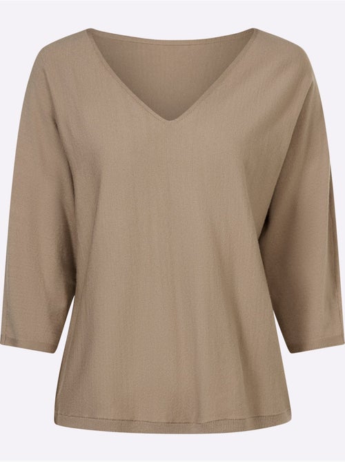 Pull à manches 3/4 manches chauve-souris 3/4 - taille standard - helline - Kiabi Pull à manches 3/4 manches chauve-souris 3/4 - taille standard - helline - Kiabi