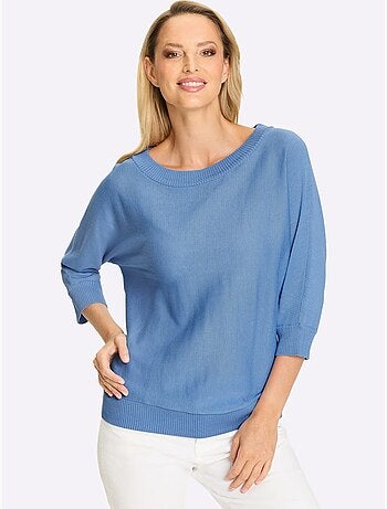 Pull à Manches 3/4 Manches Chauve-souris 3/4 - Taille Standard - helline