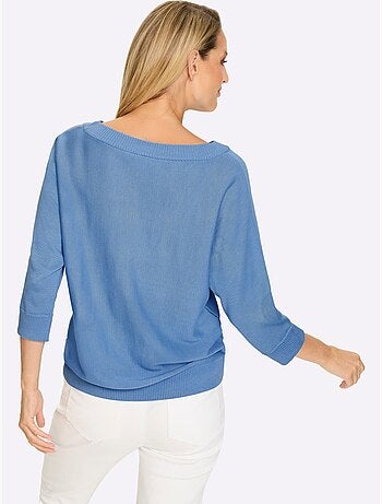 Pull à Manches 3/4 Manches Chauve-souris 3/4 - Taille Standard - helline