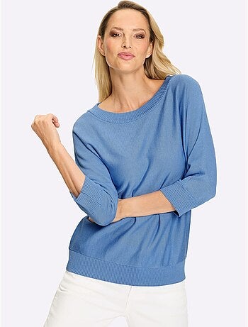 Pull à Manches 3/4 Manches Chauve-souris 3/4 - Taille Standard - helline