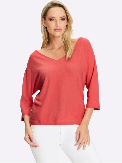 Pull à manches 3/4 manches chauve-souris 3/4 - taille standard - helline - Kiabi Pull à manches 3/4 manches chauve-souris 3/4 - taille standard - helline - Kiabi