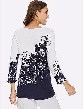 Pull à Manches 3/4 Motif Imprimé - Taille Standard - Witt