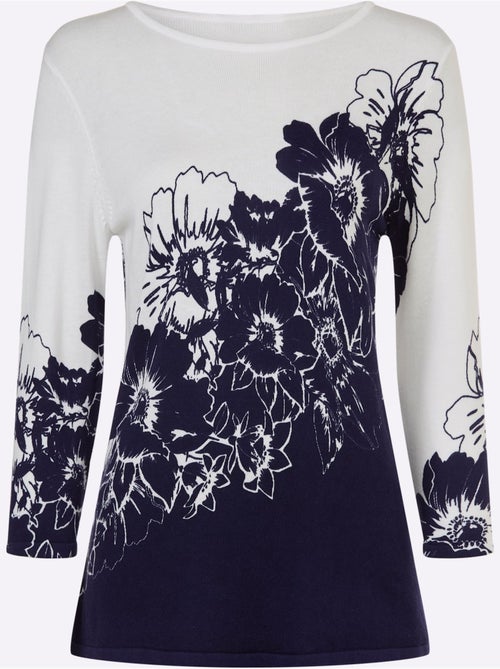 Pull à Manches 3/4 Motif Imprimé - Taille Standard - Witt - Kiabi
