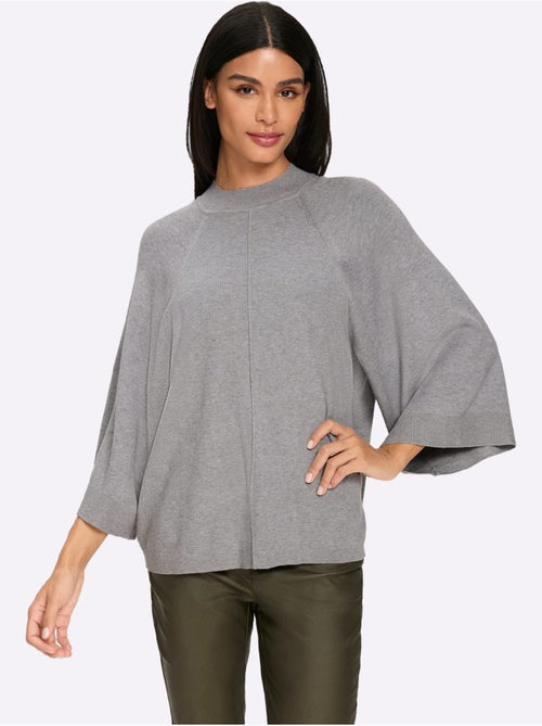 Pull à manches 3/4 nervures flatteuses - taille standard - helline - Kiabi Pull à manches 3/4 nervures flatteuses - taille standard - helline - Kiabi