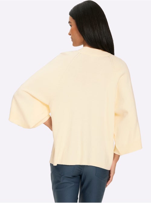 Pull à Manches 3/4 Nervures Flatteuses - Taille Standard - Helline - Kiabi Pull à Manches 3/4 Nervures Flatteuses - Taille Standard - Helline - Kiabi