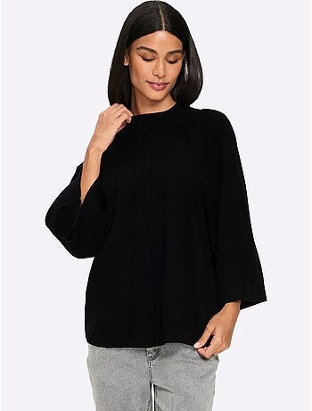 Pull à Manches 3/4 Nervures Flatteuses - Taille Standard - Helline