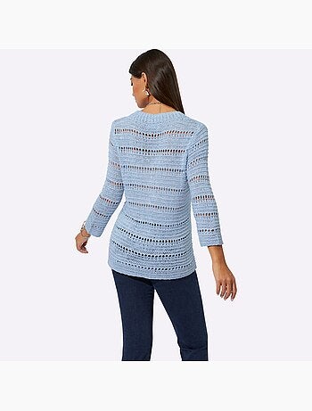 Pull à Manches 3/4 Pull Tendance En Mélange De Cotons Doux - Taille Standard - helline