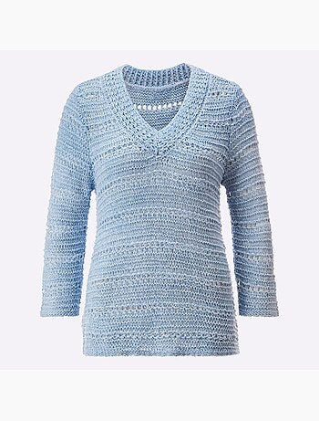 Pull à Manches 3/4 Pull Tendance En Mélange De Cotons Doux - Taille Standard - helline