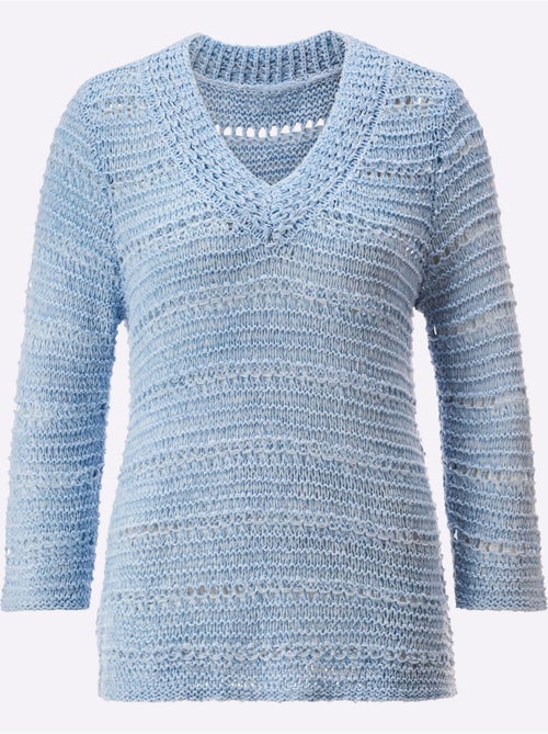 Pull à Manches 3/4 Pull Tendance En Mélange De Cotons Doux - Taille Standard - helline - Kiabi