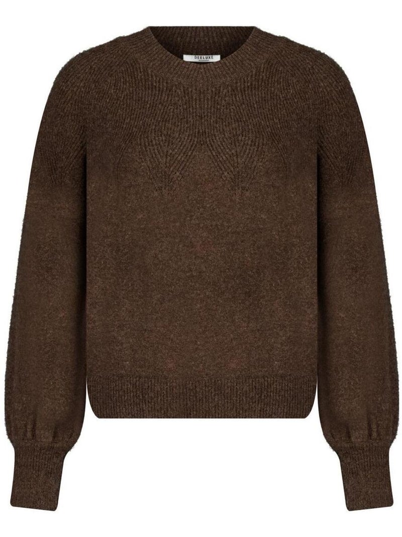 Pull à manches bouffantes pour femme 'Deeluxe' Marron cappuccino - Kiabi
