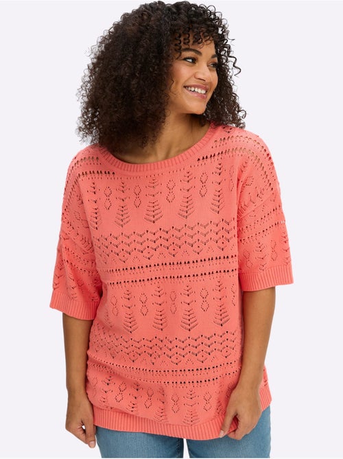 Pull à Manches Courtes - Taille Standard - Sheego - Kiabi