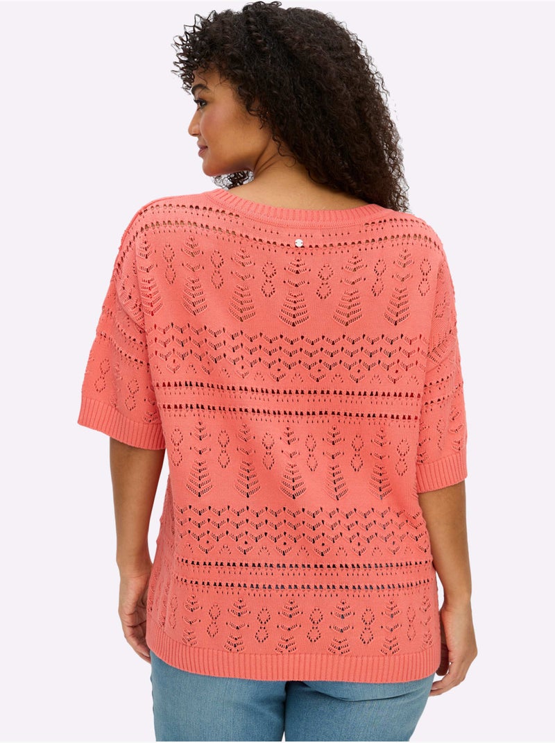 Pull à Manches Courtes - Taille Standard - Sheego Corail - Kiabi