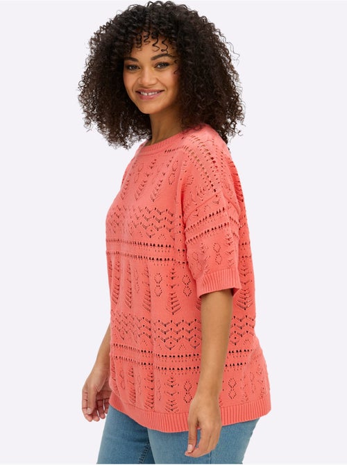 Pull à Manches Courtes - Taille Standard - Sheego - Kiabi