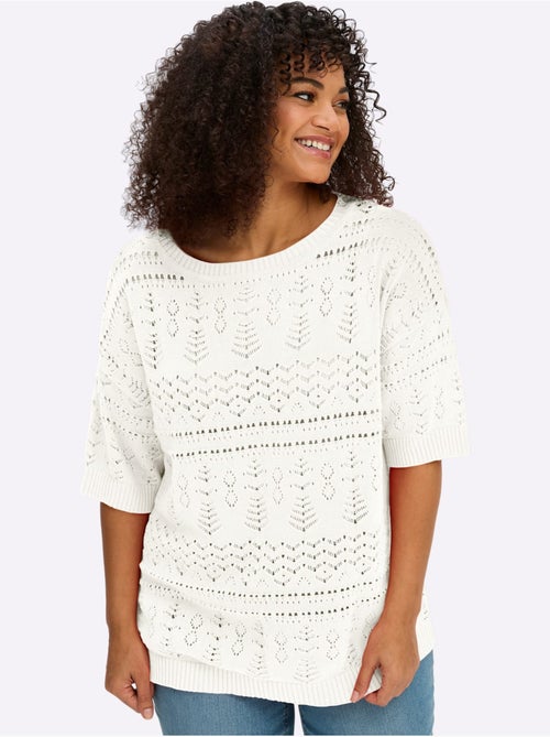 Pull à Manches Courtes - Taille Standard - Sheego - Kiabi