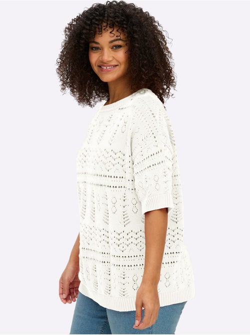 Pull à Manches Courtes - Taille Standard - Sheego - Kiabi