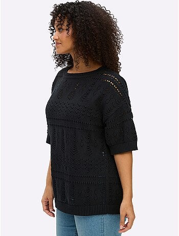 Pull à Manches Courtes - Taille Standard - Sheego