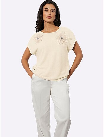 Pull à Manches Courtes 42% Viscose - Taille Standard - Helline