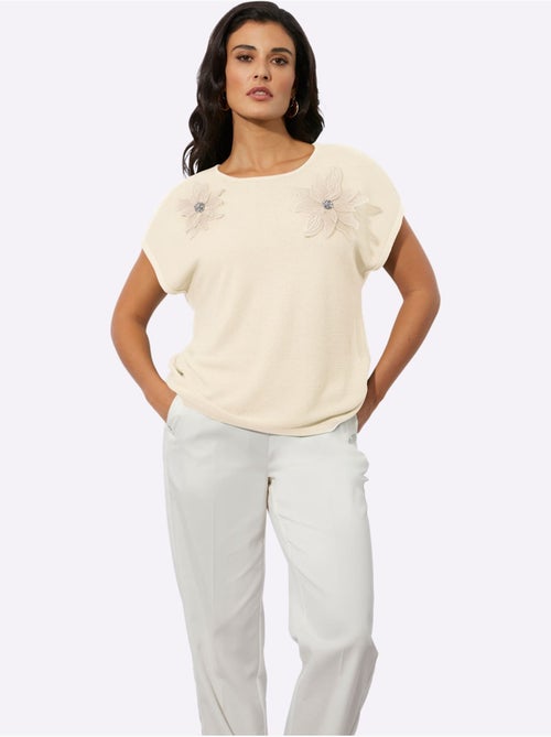 Pull à Manches Courtes 42% Viscose - Taille Standard - helline - Kiabi