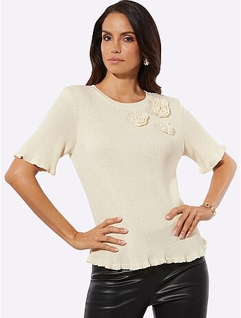 Pull à Manches Courtes 42% Viscose - Taille Standard - Helline