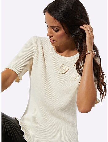 Pull à Manches Courtes 42% Viscose - Taille Standard - Helline