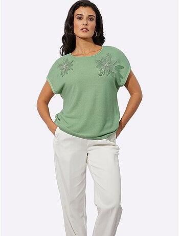 Pull à Manches Courtes 42% Viscose - Taille Standard - Helline