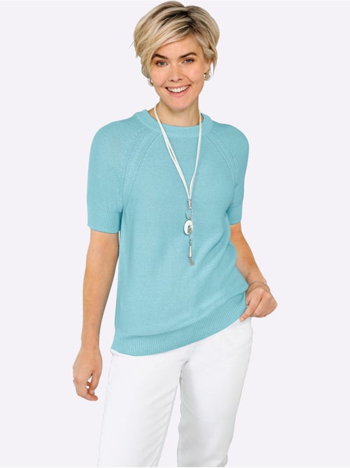 Pull à Manches Courtes 50% Coton - Taille Standard - Witt - Kiabi Pull à Manches Courtes 50% Coton - Taille Standard - Witt - Kiabi