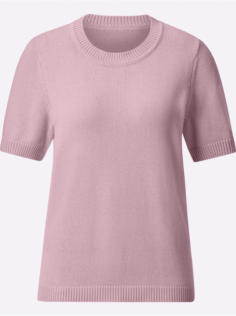 Pull à Manches Courtes 50% Coton - Taille Standard - Witt Rose - Kiabi