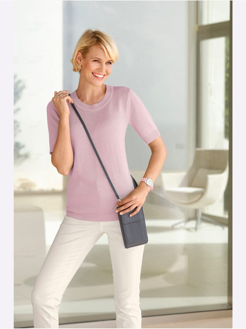 Pull à Manches Courtes 50% Coton - Taille Standard - Witt Rose - Kiabi