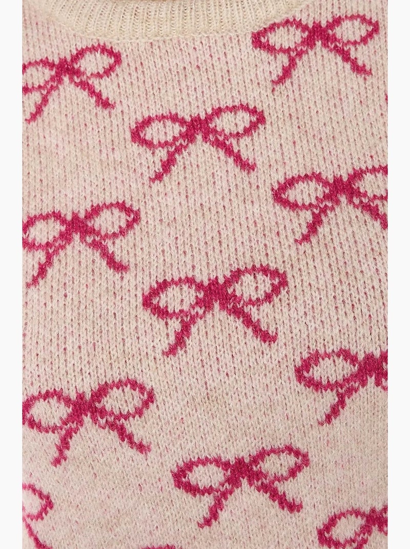 Pull à manches courtes à motif nœud hiccup Rose - Kiabi